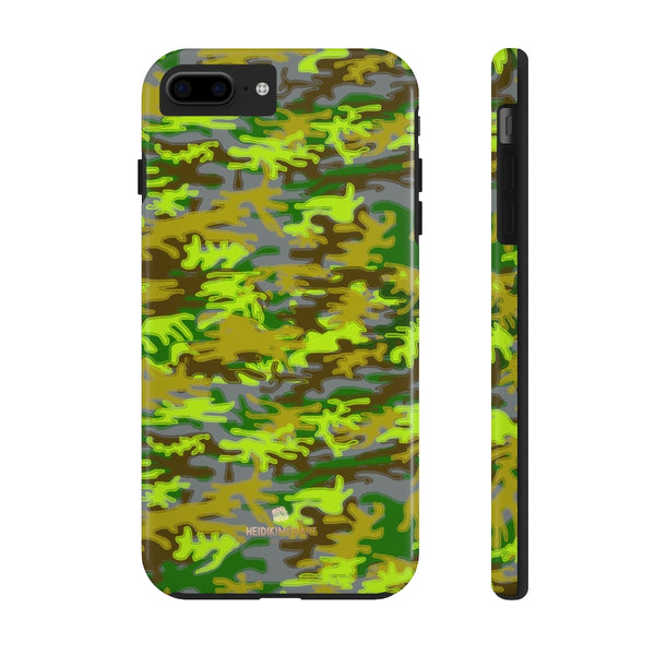 Grey Green Camo iPhone Case, Case Mate Tough Samsung Galaxy Phone Cases-Phone Case-Printify-iPhone 7 Plus, iPhone 8 Plus Tough-Heidi Kimura Art LLC