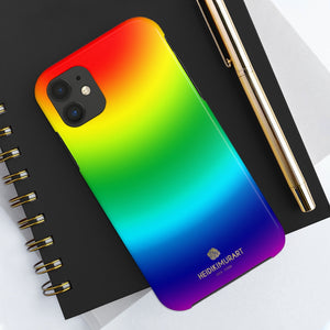 Rainbow Ombre Print Phone Case, Gay Pride Case Mate Tough Phone Cases-Made in USA - Heidikimurart Limited 