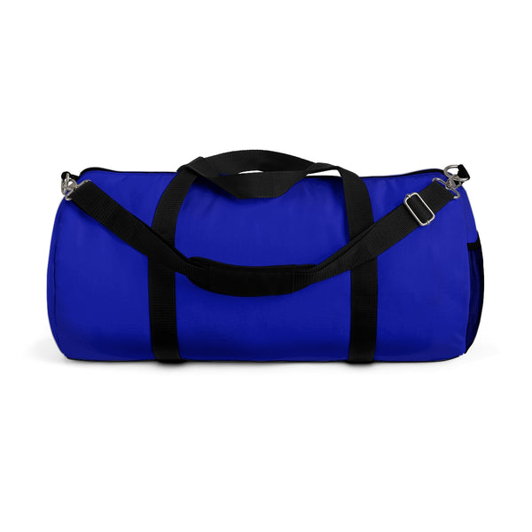 Blue Solid Color All Day Small Or Large Size Duffel Gym Bag, Made in USA-Duffel Bag-Small-Heidi Kimura Art LLC