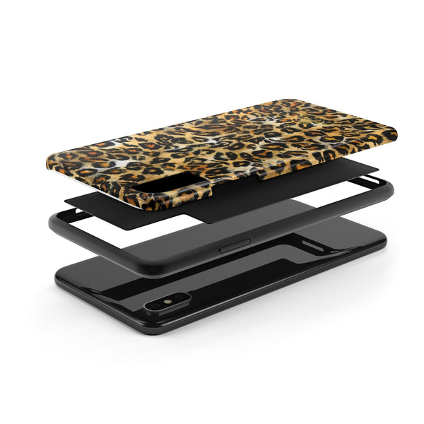 Brown Leopard Animal Print Designer Case Mate Tough Phone Cases-Made in USA - Heidikimurart Limited 