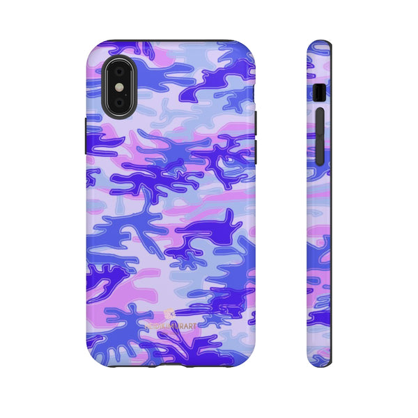 Pastel Purple Camouflage Phone Case, Army Military Print Tough Designer Phone Case -Made in USA-Phone Case-Printify-iPhone X-Glossy-Heidi Kimura Art LLC