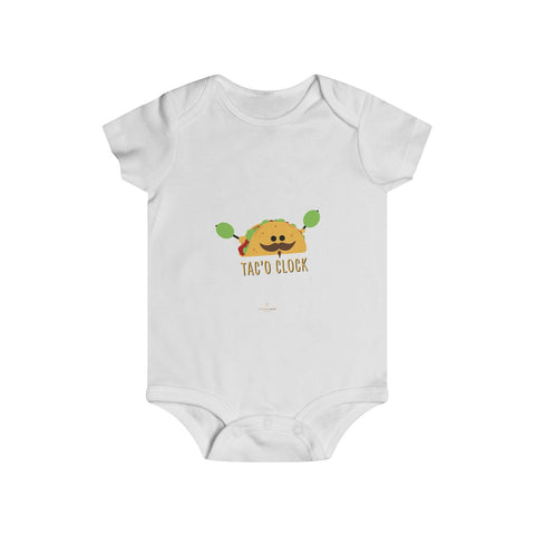 Taco Lover Cute Infant Rip Snap Tee Regular Fit Soft Cotton Baby Bodysuits -Made in USA-Infant Short Sleeve Bodysuit-White-6m-Heidi Kimura Art LLC