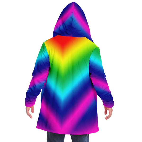 Rainbow Ombre Microfiber Fleece Jacket-Microfleece Cloak - AOP-Subliminator-Heidi Kimura Art LLC