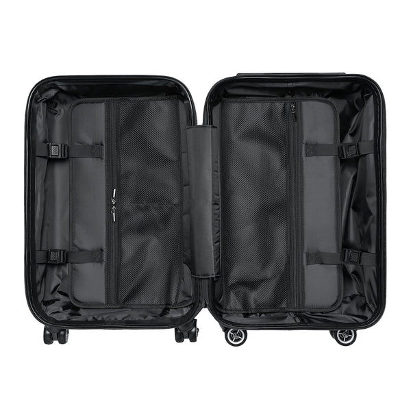 Black Zebra Print Suitcases, Zebra Striped Animal Print Designer Suitcase Luggage (Small, Medium, Large)