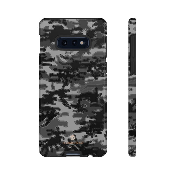 Grey Camouflage Phone Case, Army Military Print Tough Designer Phone Case -Made in USA-Phone Case-Printify-Samsung Galaxy S10E-Glossy-Heidi Kimura Art LLC