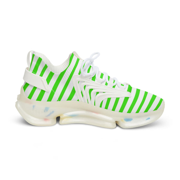 Green Striped Print Men's Shoes, Modern Minimalist Stripes Print Best Comfy Men's Mesh-Knit Designer Premium Laced Up Breathable Comfy Sports Sneakers Shoes (US Size: 5-12)&nbsp;Mesh Athletic&nbsp;Shoes, Mens Mesh Shoes,&nbsp;Mesh Shoes Men,&nbsp;Men's Classic Low Top Mesh Sneaker, Men's Breathable Mesh Shoes, Mesh Sneakers Casual Shoes&nbsp;