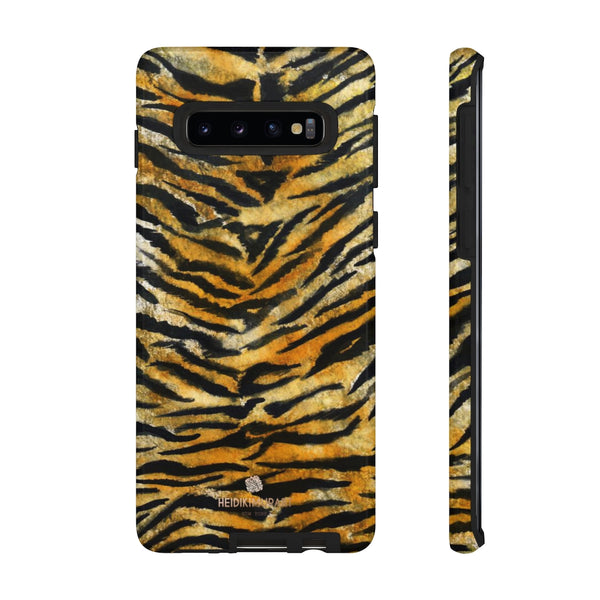 Tiger Stripe Print Phone Case, Animal Print Tough Designer Phone Case -Made in USA-Phone Case-Printify-Samsung Galaxy S10-Glossy-Heidi Kimura Art LLC