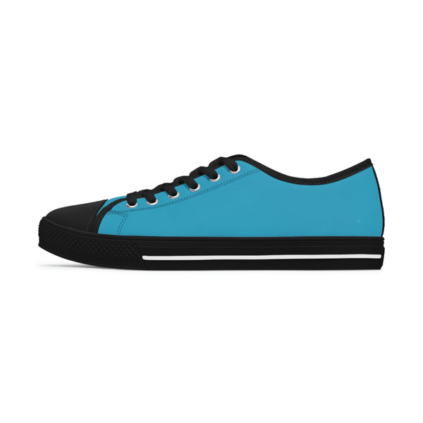 Turquoise Blue Color Ladies' Sneakers, Best Solid Color Designer Women's Low Top Sneakers