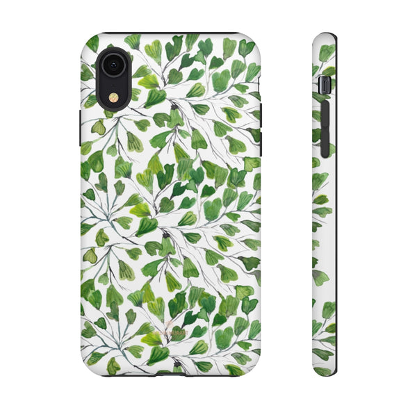 Green Maidenhair Fern Tough Cases, Leaf Print Phone Case-Phone Case-Printify-iPhone XR-Matte-Heidi Kimura Art LLC
