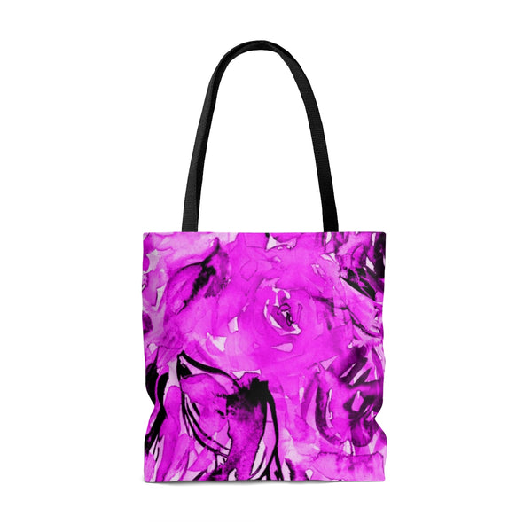 Shocking Pink Rose Flower Floral Designer Small Medium Large Tote Bag - Made in USA-Bags-Heidi Kimura Art LLC