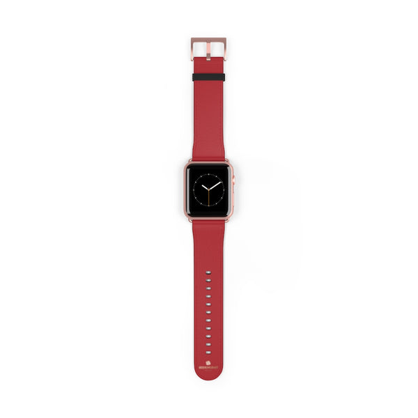 Burgundy Red Solid Color 38mm/42mm Watch Band For Apple Watches- Made in USA-Watch Band-42 mm-Rose Gold Matte-Heidi Kimura Art LLC