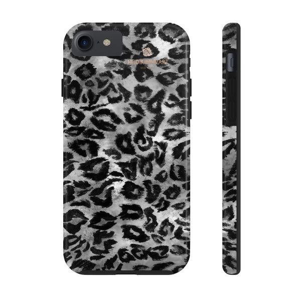 Grey Leopard Phone Case, Animal Print Case Mate Tough Phone Cases-Made in USA - Heidikimurart Limited 