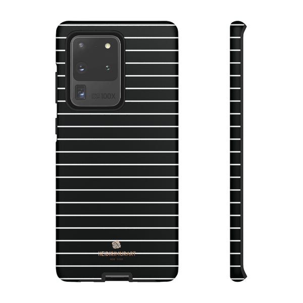 Black White Striped Tough Cases, Designer Phone Case-Made in USA-Phone Case-Printify-Samsung Galaxy S20 Ultra-Matte-Heidi Kimura Art LLC