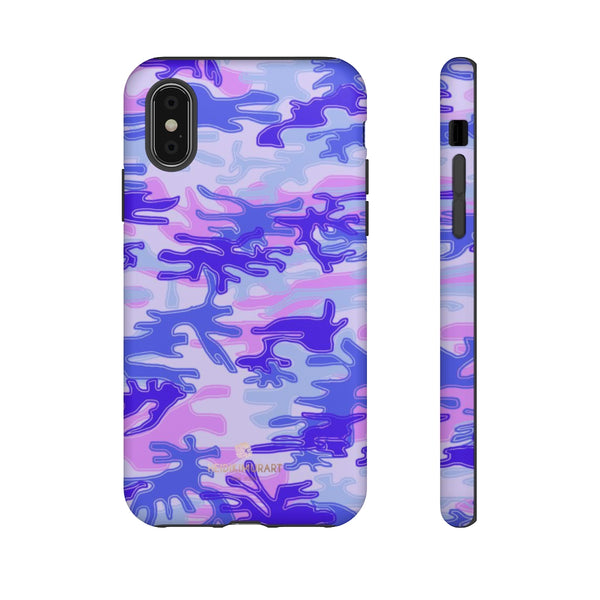 Pastel Purple Camouflage Phone Case, Army Military Print Tough Designer Phone Case -Made in USA-Phone Case-Printify-iPhone XS-Matte-Heidi Kimura Art LLC