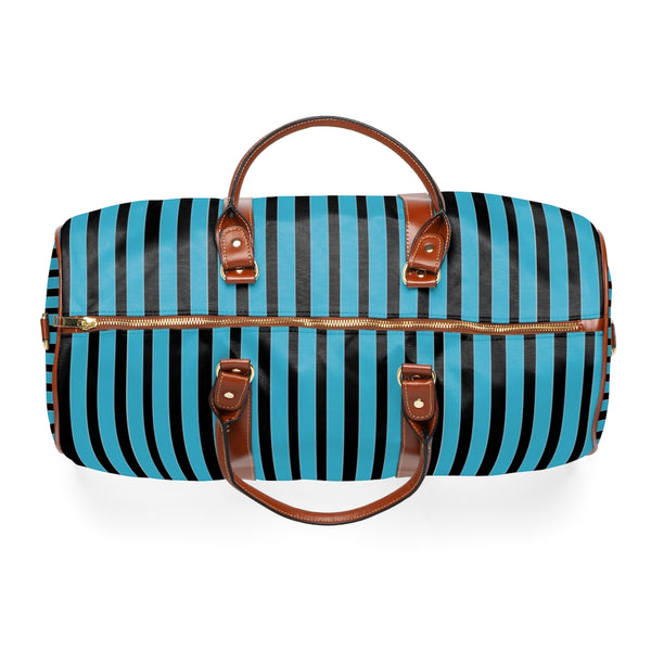 Blue Stripes Waterproof Travel Bag