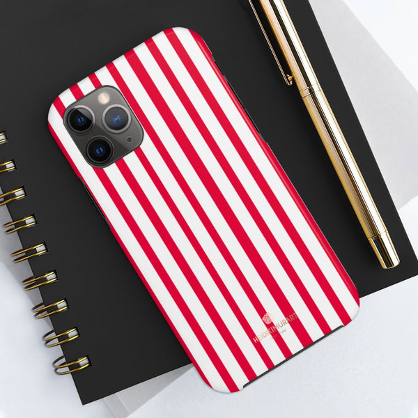 Red Striped iPhone Case, Designer Case Mate Tough Samsung Galaxy Phone Cases-Phone Case-Printify-Heidi Kimura Art LLC