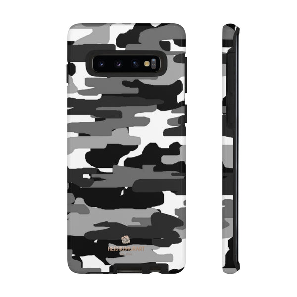Grey Camouflage Phone Case, Army Military Print Tough Designer Phone Case -Made in USA-Phone Case-Printify-Samsung Galaxy S10-Glossy-Heidi Kimura Art LLC