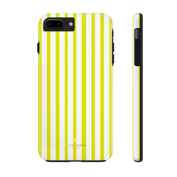 Yellow Striped iPhone Case, Designer Case Mate Tough Samsung Galaxy Phone Cases-Phone Case-Printify-iPhone 7 Plus, iPhone 8 Plus Tough-Heidi Kimura Art LLC