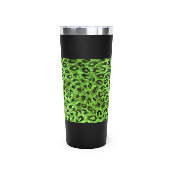 Green Leopard Print Tumbler, Copper Vacuum Insulated Tumbler, 22oz