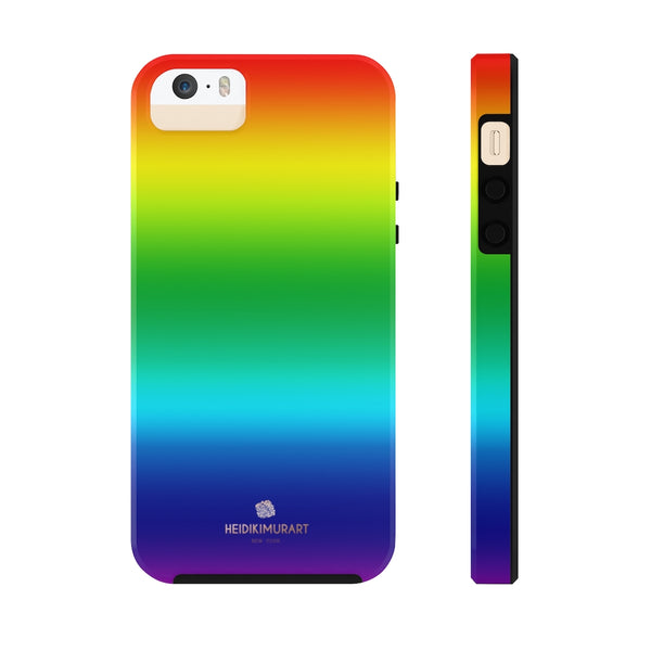 Rainbow Gay Pride iPhone Case, Designer Case Mate Tough Samsung Galaxy Phone Cases-Phone Case-Printify-iPhone 5/5s/5se Tough-Heidi Kimura Art LLC