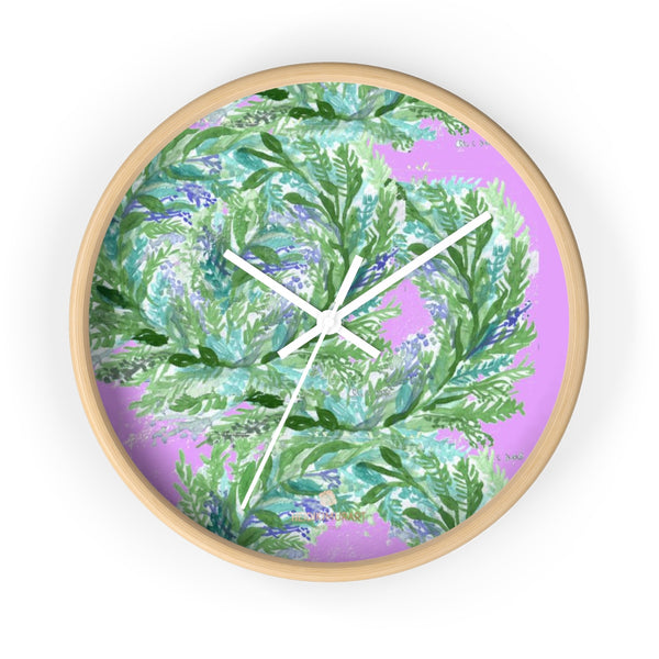 Girlie Soft Purple Pink French Lavender Indoor 10 in. Dia. Wall Clock - Made in USA-Wall Clock-10 in-Wooden-White-Heidi Kimura Art LLC