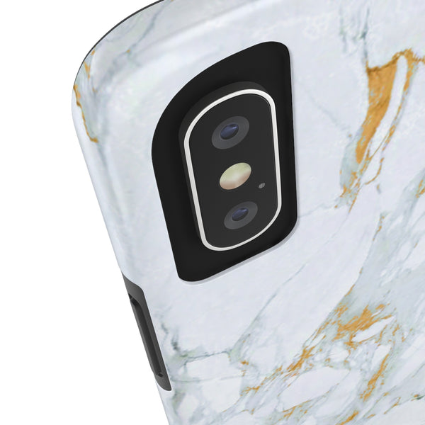 Elegant White Marble Print Case Mate Tough Phone Cases-Made in USA - Heidikimurart Limited 