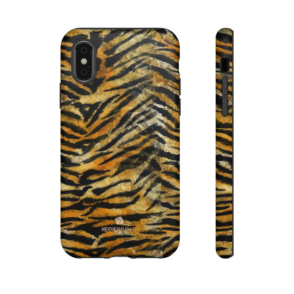 Orange Tiger Striped Phone Case, Animal Print Tough Cases, Designer Phone Case-Made in USA-Phone Case-Printify-iPhone X-Matte-Heidi Kimura Art LLC