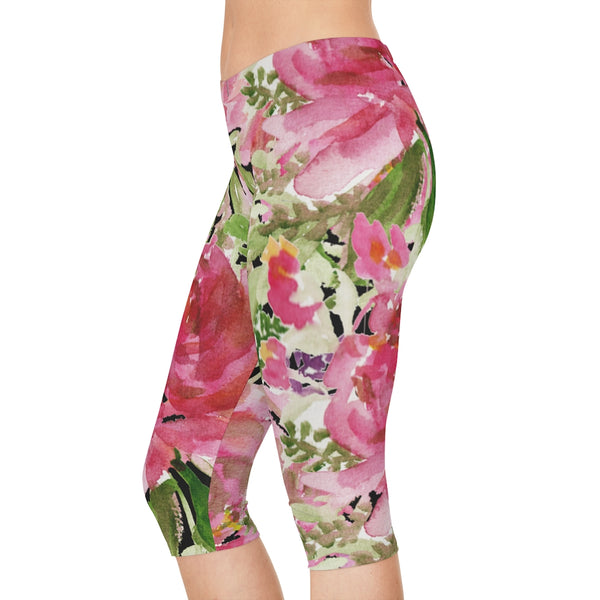 Pink Rose Women's Capri Leggings