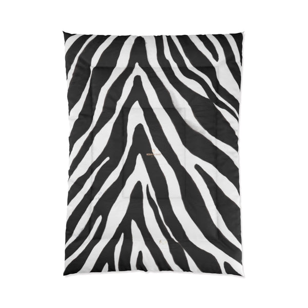 Zebra Animal Print Comforter Blanket for Queen/Full/Twin/King Size Bed-Made in USA-Comforter-68x92 (Full Size)-Heidi Kimura Art LLC