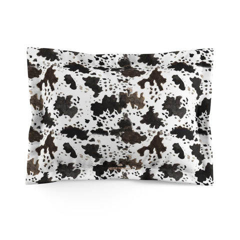 Cow Print Lightweight Woven Microfiber Pillow Sham, Standard/King Size, Made in USA (Sizes: King/Standard)-Pillow Sham-Standard-Heidi Kimura Art LLC Cow Print Pillow Sham, Cow Print Lightweight Woven Microfiber Pillow Sham With Envelope Closure, Standard/King Size, Made in USA (Sizes: King/Standard)