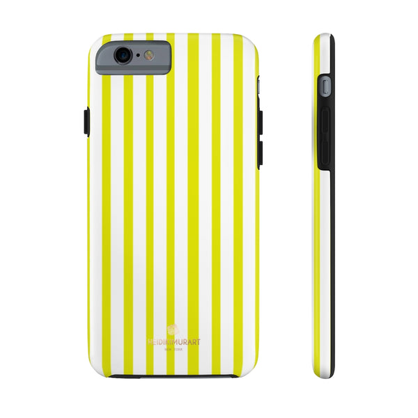 Yellow Striped iPhone Case, Designer Case Mate Tough Samsung Galaxy Phone Cases-Phone Case-Printify-iPhone 6/6s Tough-Heidi Kimura Art LLC