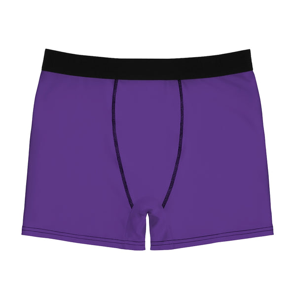 Dark Purple Men's Boxer Briefs, Elastic Modern Minimailsit Basic Essential Sexy Underwear For Men-All Over Prints-Printify-Heidi Kimura Art LLC