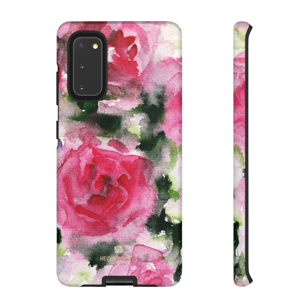Pink Rose Floral Tough Cases, Flower Print Best Designer Phone Case-Made in USA-Phone Case-Printify-Samsung Galaxy S20-Matte-Heidi Kimura Art LLC