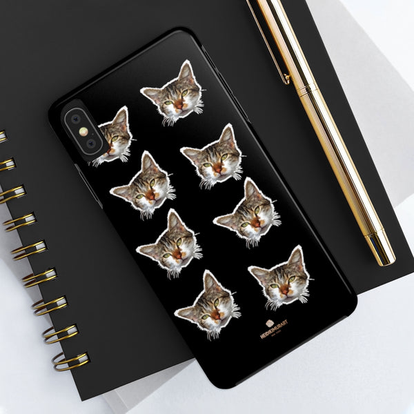Black Cat Phone Case, Peanut Meow Cat Case Mate Tough Phone Cases-Made in USA - Heidikimurart Limited 