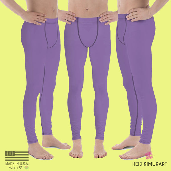 Purple Solid Color Meggings, Solid Color Modern Minimalist Colorful Print Men's Skinny Compression Running Tights Meggings Leggings-Made in USA/EU/MX (US Size: XS-3XL)