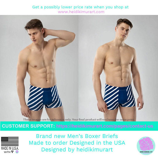 Red Tiger Striped Men's Underwear, Animal Print Premium Boxer Briefs For Men-Made in USA/EU