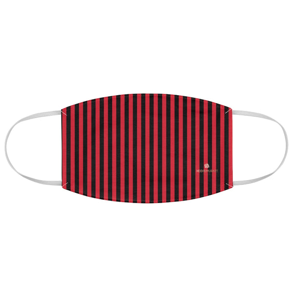 Red Black Striped Face Mask, Modern Best Designer Modern Fabric Face Mask-Made in USA-Face Mask-Printify-MWW on Demand-One size-Heidi Kimura Art LLC