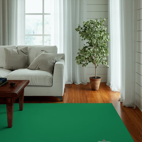 Dark Green Color Dornier Rug, Solid Green Color Modern Basics Essential Premium Best Designer Durable Woven Skid-Resistant Premium Polyester Indoor Carpet Area Rug - Printed in USA (Size: 20"x32"(1'-8"x2'-8"), 35"×63"(2'-11"x5'-3"), 63"×84"(5'-3"x7'-0"))