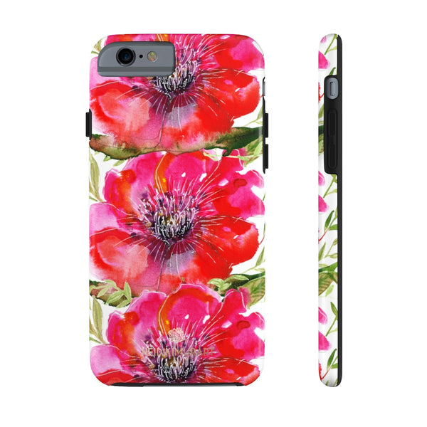 Bright Red Hibiscus Phone Case, Flower Floral Case Mate Tough Phone Cases-Made in USA - Heidikimurart Limited 