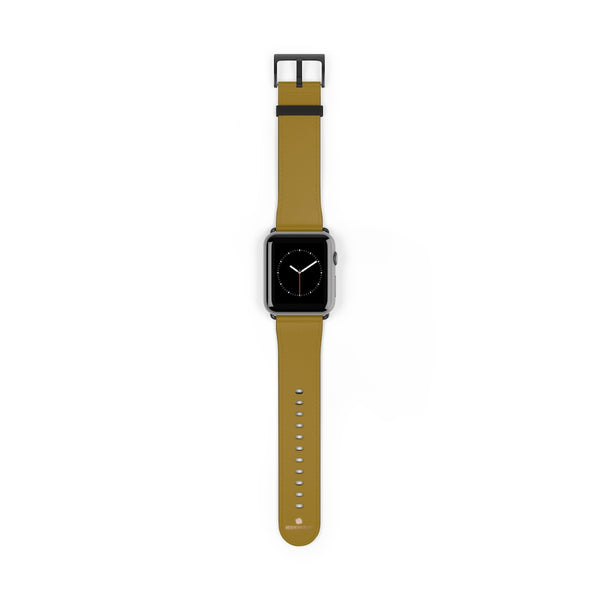 Brown Solid Color Print 38mm/42mm Premium Watch Band For Apple Watch- Made in USA-Watch Band-42 mm-Black Matte-Heidi Kimura Art LLC