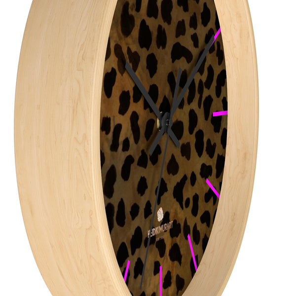 Cheetah Animal Print Designer 10 in. Dia. Indoor Wall Clock- Made in USA-Wall Clock-Heidi Kimura Art LLC