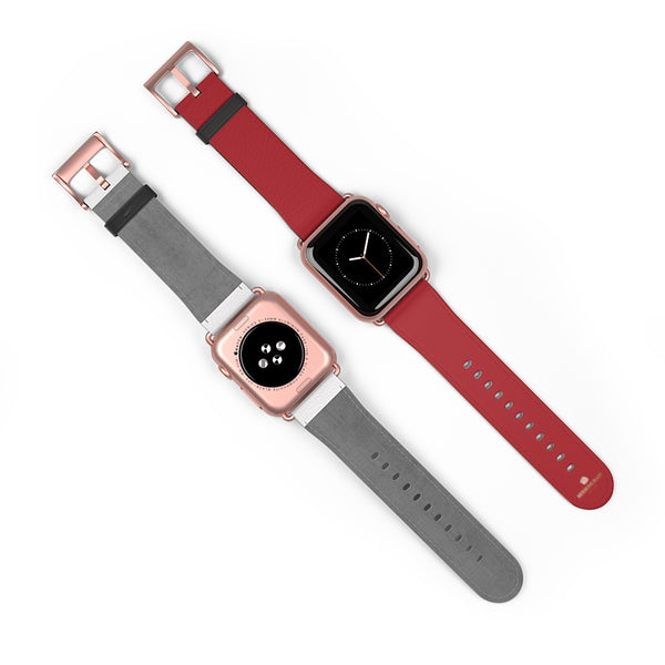 Burgundy Red Solid Color 38mm/42mm Watch Band For Apple Watches- Made in USA-Watch Band-Heidi Kimura Art LLC