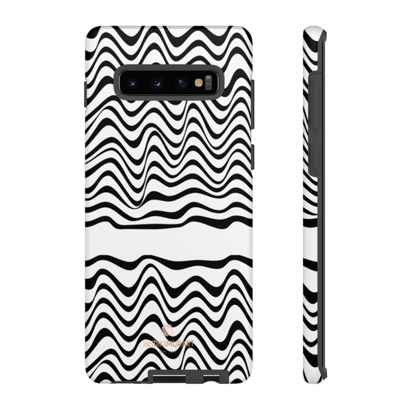 Wavy Black White Tough Cases-Phone Case-Printify-Samsung Galaxy S10 Plus-Matte-Heidi Kimura Art LLC