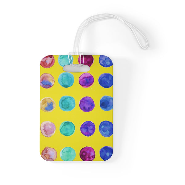 Cute Watercolor Polka Dots Designer Travel Luggage Suitcase Bag Tag- Made in USA-Bag Tags-One Size-Heidi Kimura Art LLC