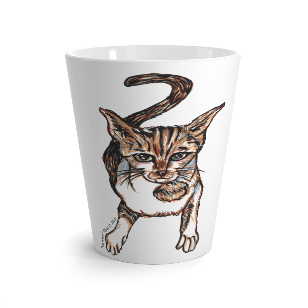  Cute Cat 12 oz Latte Mug, Peanut Meow Cat Best White Ceramic Coffee Cup, Ceramic Latte Mug, Microwave-Safe, Dishwasher-Safe Feminine Floral Tea Coffee Cup -Printed in USA