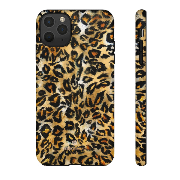 Brown Leopard Tough Cases, Animal Print Best Designer Phone Case-Made in USA-Phone Case-Printify-iPhone 11 Pro Max-Matte-Heidi Kimura Art LLC