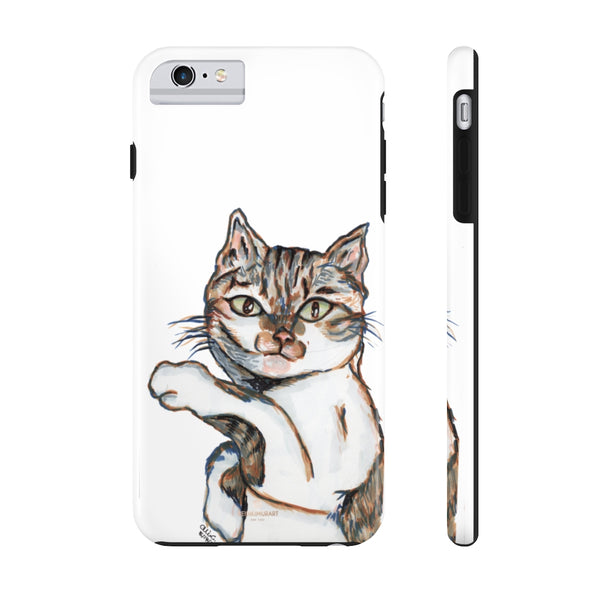 White Cat Phone Case, Peanut Meow Cat Case Mate Tough Phone Cases-Made in USA - Heidikimurart Limited 