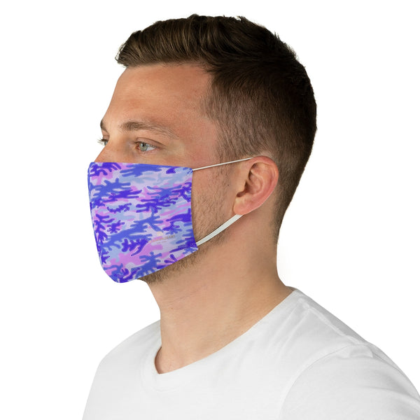 Pink Purple Camouflage Face Mask, Adult Military Style Modern Fabric Face Mask-Made in USA-Accessories-Printify-One size-Heidi Kimura Art LLC Pink Purple Camouflage Face Mask, Adult Camo Army Military Style Print Face Mask, Fashion Face Mask For Men/ Women, Designer Premium Quality Modern Polyester Fashion 7.25" x 4.63" Fabric Non-Medical Reusable Washable Chic One-Size Face Mask With 2 Layers For Adults With Elastic Loops-Made in USA