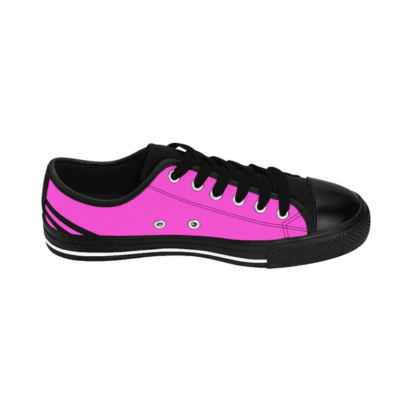 Pink Black Striped Women's Sneakers-Shoes-Printify-Heidi Kimura Art LLC Pink Black Striped Women's Sneakers, Women's Striped Sneakers, Classic Modern Stripes Low Tops, Designer Low Top Women's Sneakers Tennis Shoes (US Size: 6-12)