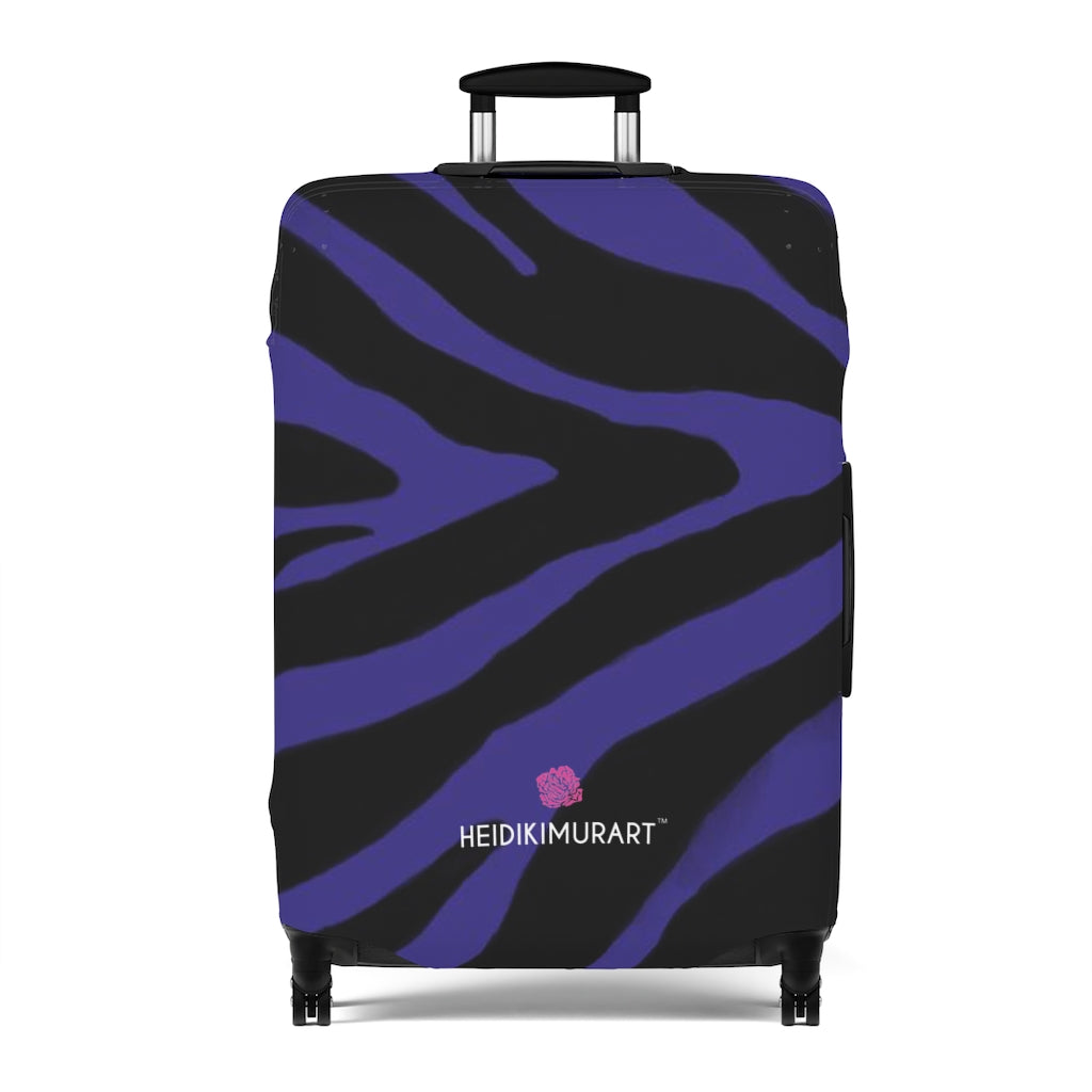 Dark Purple Zebra Luggage Cover